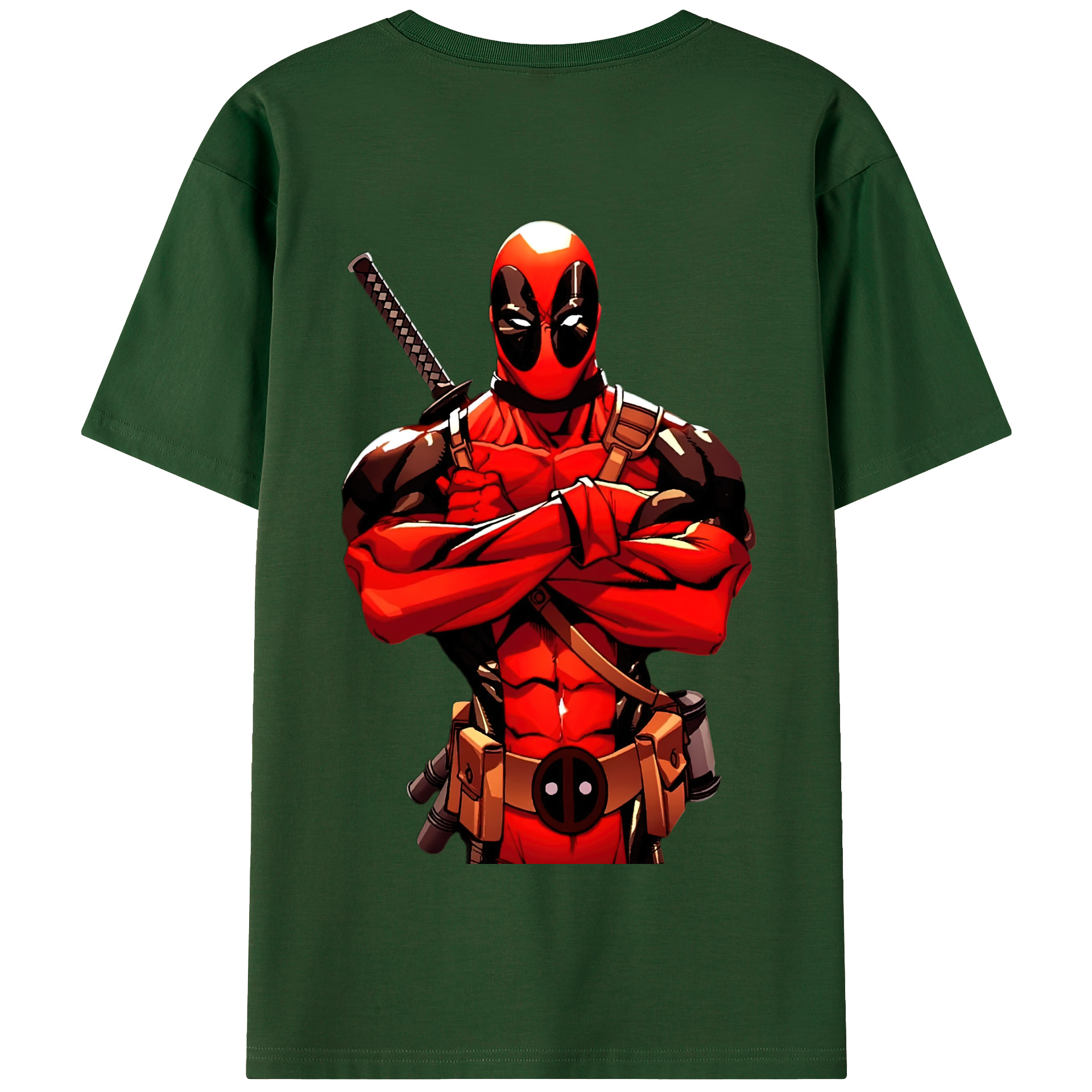 （画像用） Deadpool デッドプール 綿100％半袖Tシャツ（背面プリント）